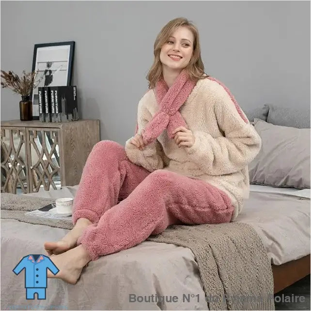 Pyjama Polaire Rose Femme